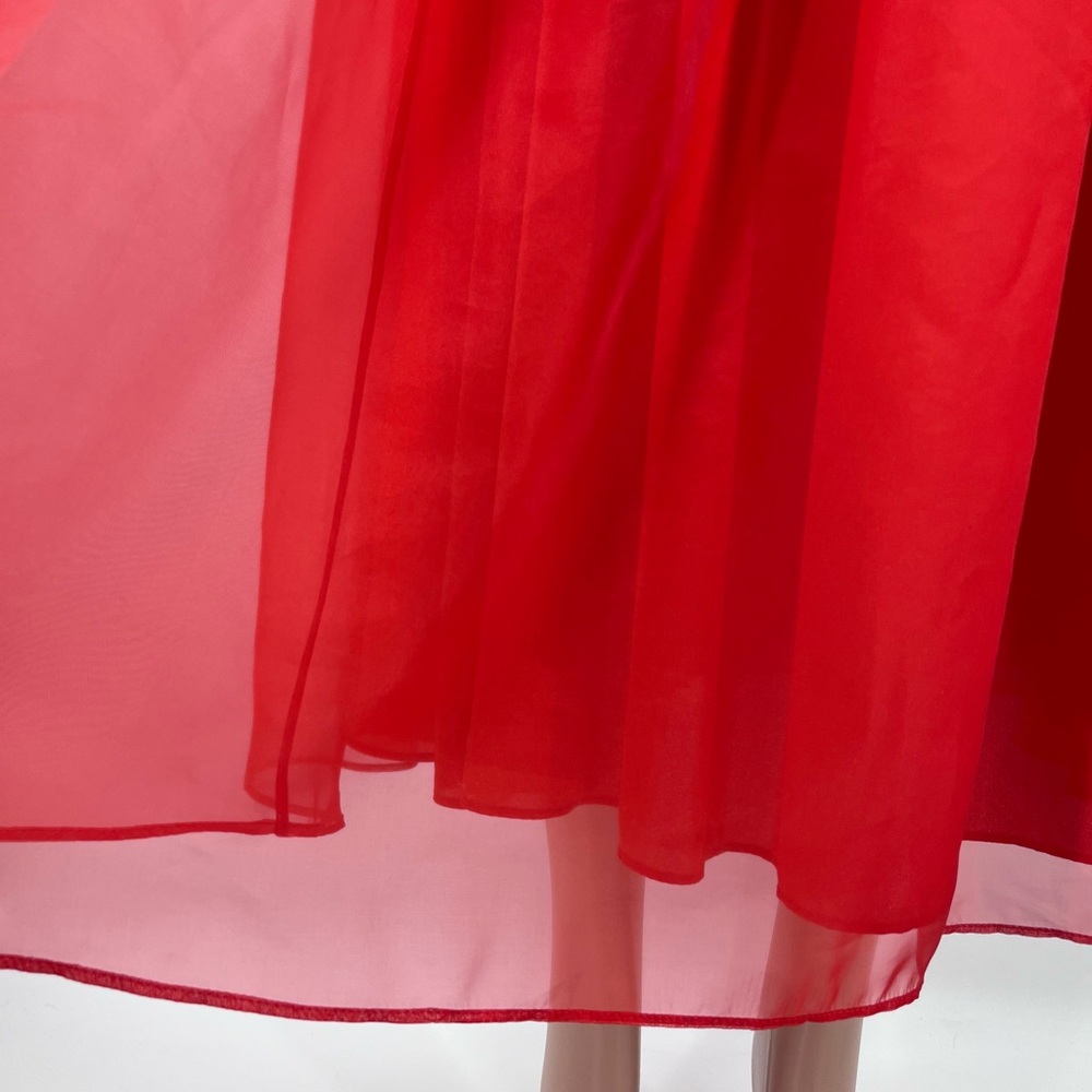 Reformation Nuria Red Drop Waist Retro Tulle Formal Midi Skirt Size Medium - Picture 7 of 12